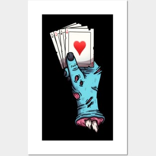 Zombie Hand Holding Pack Of Cards Posters and Art